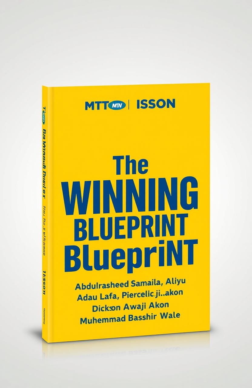 A book cover design titled 'The Winning Blueprint', featuring a vibrant yellow background