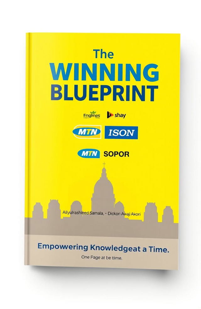 A vibrant book cover titled 'The Winning Blueprint' featuring a bright yellow background that conveys energy and positivity