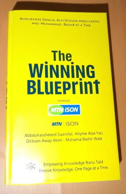 A vibrant book cover titled 'The Winning Blueprint' featuring a bright yellow background that conveys energy and positivity