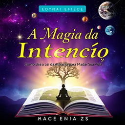 An eBook cover for 'A Magia da Intenção: Como Usar a Lei da Atração para Mudar Sua Vida'