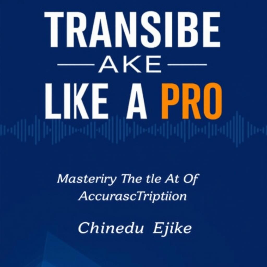 An eye-catching and professional ebook cover design for the title 'TRANSCRIBE LIKE A PRO' with the subtitle 'Mastering The Art Of Accurate Transcription'