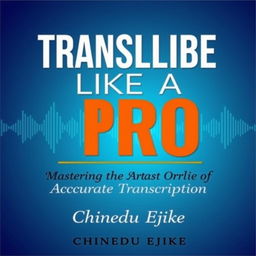 An eye-catching and professional ebook cover design for the title 'TRANSCRIBE LIKE A PRO' with the subtitle 'Mastering The Art Of Accurate Transcription'