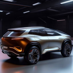 A cutting-edge, futuristic SUV reflecting state-of-the-art technology and sleek aesthetic design.