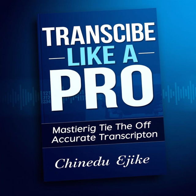 An eye-catching and professional ebook cover design for the title 'TRANSCRIBE LIKE A PRO' with the subtitle 'Mastering The Art Of Accurate Transcription'