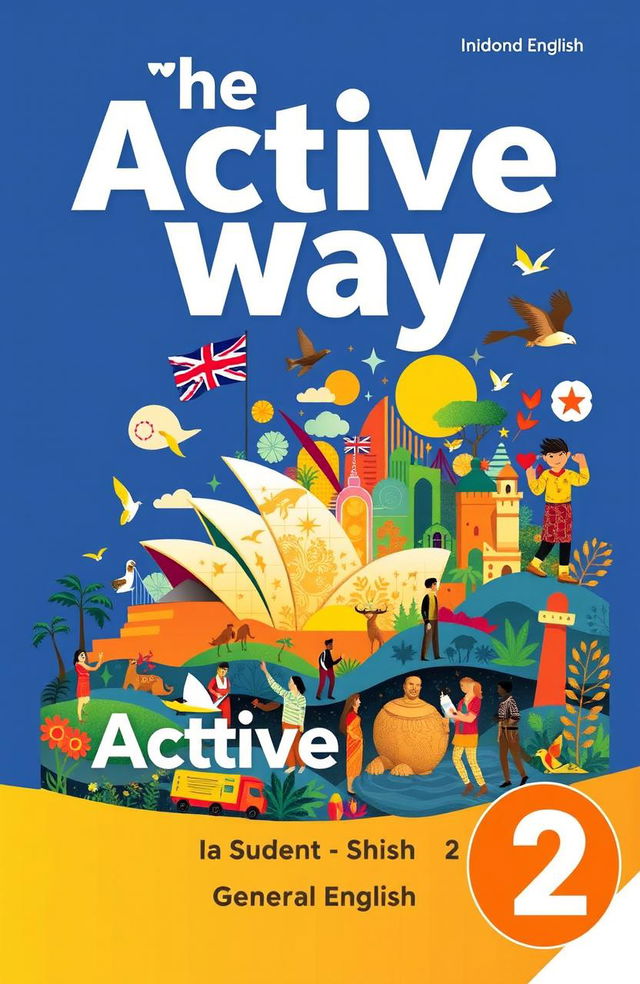 An engaging book cover design for "The Active Way Student Book Intermediate 2: General English for Adults"