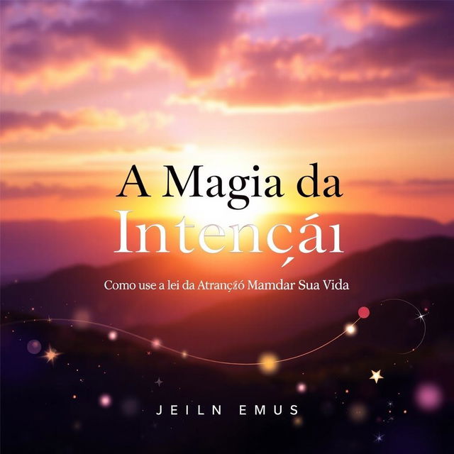 A captivating ebook cover for the title 'A Magia da Intenção: Como Usar a Lei da Atração para Mudar Sua Vida'