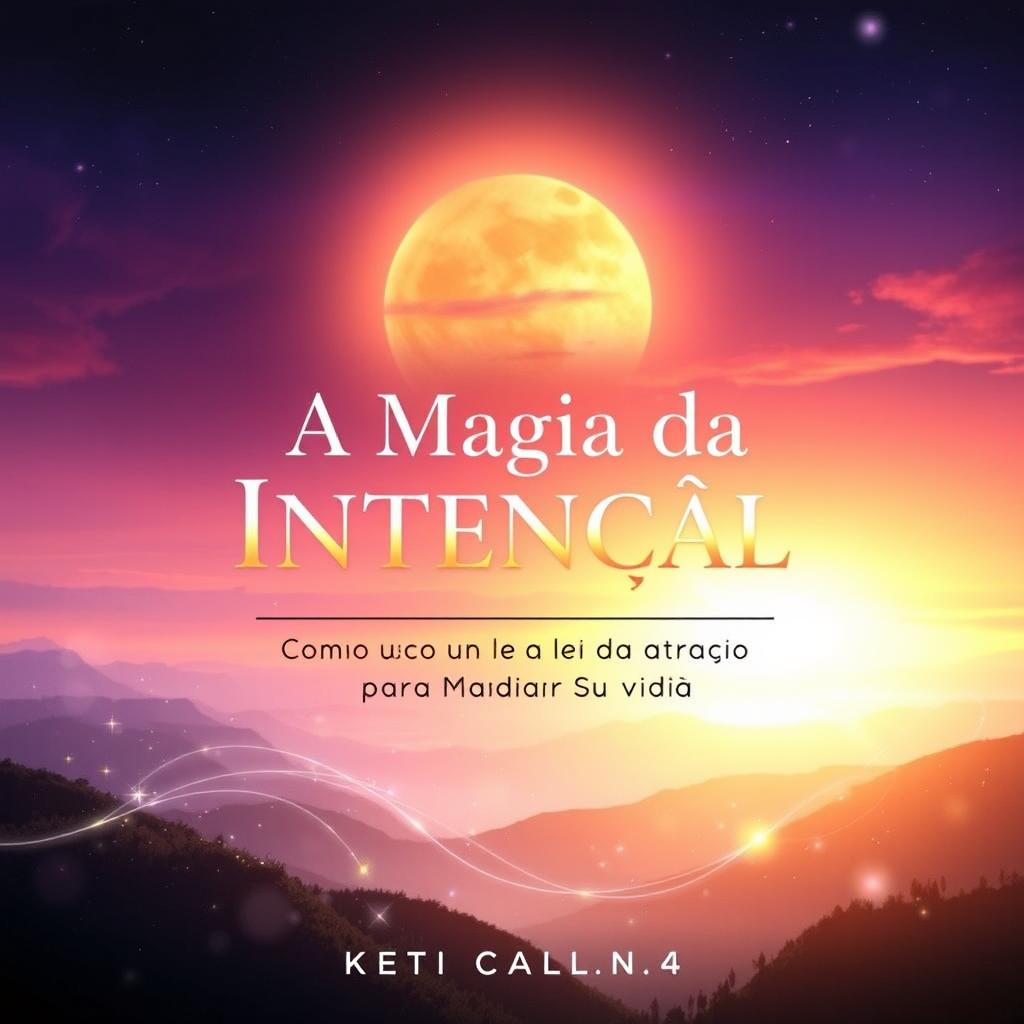 A captivating ebook cover for the title 'A Magia da Intenção: Como Usar a Lei da Atração para Mudar Sua Vida'