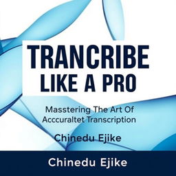 An exceptional ebook cover design featuring bold and modern typography for the title 'TRANSCRIBE LIKE A PRO' and the subtitle 'Mastering The Art Of Accurate Transcription'