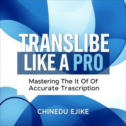 An exceptional ebook cover design featuring bold and modern typography for the title 'TRANSCRIBE LIKE A PRO' and the subtitle 'Mastering The Art Of Accurate Transcription'
