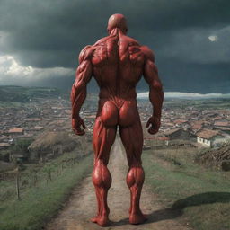 In an unexpected twist, the imposing figure of the Colossal Titan vanishes, leaving behind a village indelibly marked by fear, yet still standing. The stormy, fiery scene is now strangely quiet and empty.