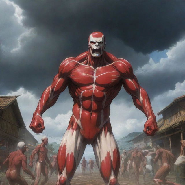 In a miraculous turn of events, the Colossal Titan disappears without a trace, leaving the villagers rejoicing. The stormy scene transforms into one of joy and relief as the villagers celebrate their unexpected deliverance.