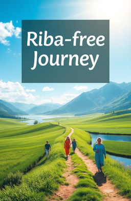A serene landscape illustrating a 'Riba-free journey', showcasing peaceful pathways through lush green fields and tranquil waters