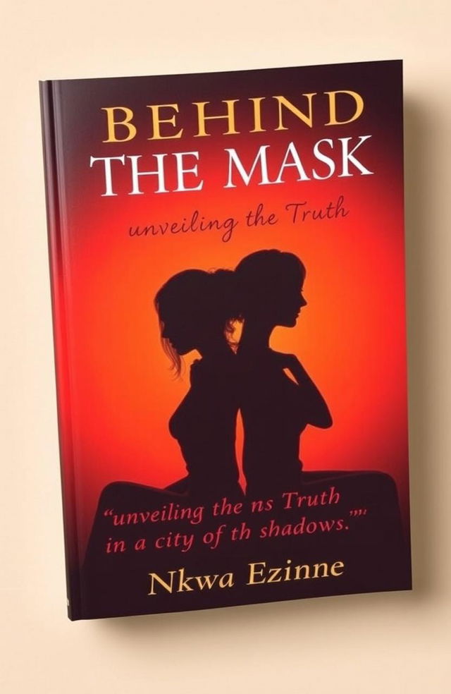 A captivating book cover titled 'BEHIND THE MASK' prominently displayed at the top, with elegant typography