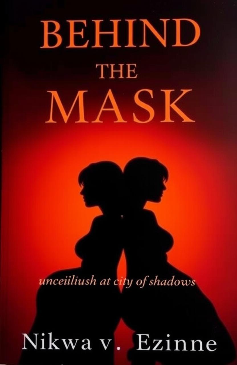 A captivating book cover titled 'BEHIND THE MASK' prominently displayed at the top, with elegant typography