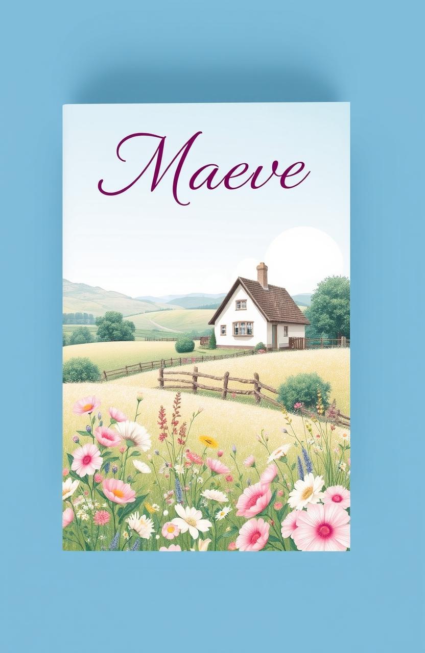 A beautifully designed book cover for a novel titled 'Maeve'