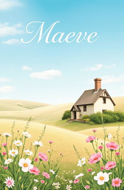 A beautifully designed book cover for a novel titled 'Maeve'