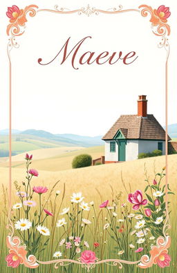 A beautifully designed book cover for a novel titled 'Maeve'