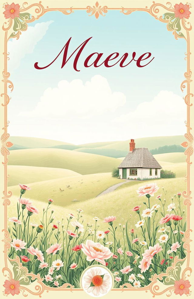 A beautifully designed book cover for a novel titled 'Maeve'