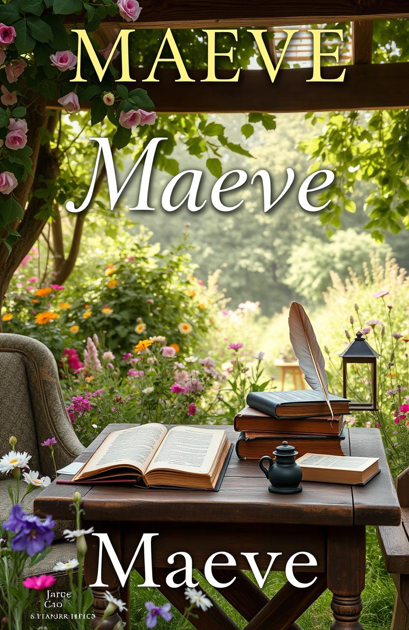 A photorealistic book cover for a period drama titled 'Maeve'