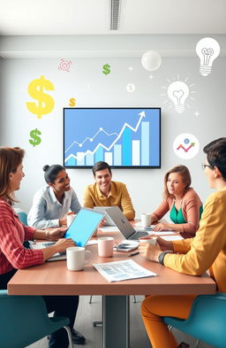 An informative and visually appealing image depicting various strategies for financial success
