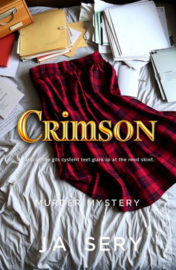A book cover for a murder mystery titled 'Crimson'