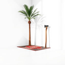 A minimalistic scene featuring a crisp white background