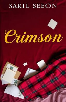 A captivating book cover for a murder mystery titled 'Crimson'