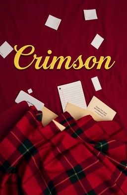 A captivating book cover for a murder mystery titled 'Crimson'