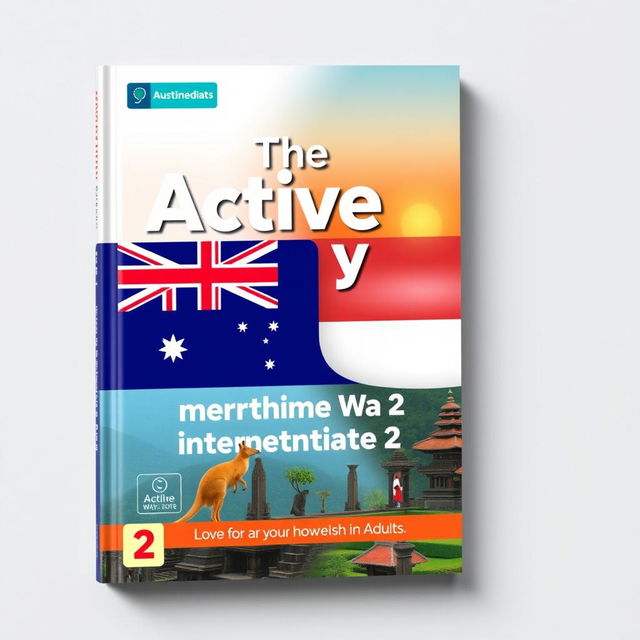 A visually striking book cover design for "The Active Way Intermediate 2: English for Adults"