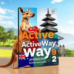 A visually striking book cover design for "The Active Way Intermediate 2: English for Adults"