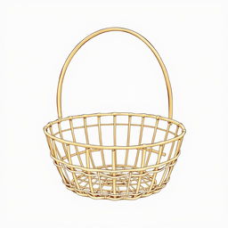 An illustration of a thin woven basket that features a simple design with no handles