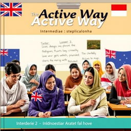 Book cover design for 'The Active Way, Students Book, Intermediate 2, General English for Adults'