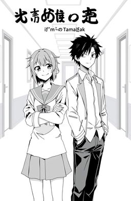 A black-and-white manga cover for a romance story featuring a bratty female lead and a cool, aloof male lead