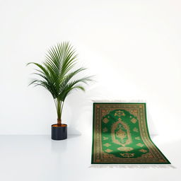 An elegant composition featuring a single palm tree on the left, gently curving toward the center, creating a graceful focal point