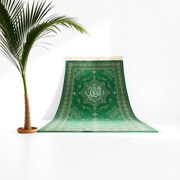 An elegant composition featuring a single palm tree on the left, gently curving toward the center, creating a graceful focal point