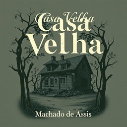 A book cover design for "Casa Velha" (Old House) by Machado de Assis, embodying a cool, edgy yet classic aesthetic