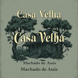 A book cover design for "Casa Velha" (Old House) by Machado de Assis, embodying a cool, edgy yet classic aesthetic