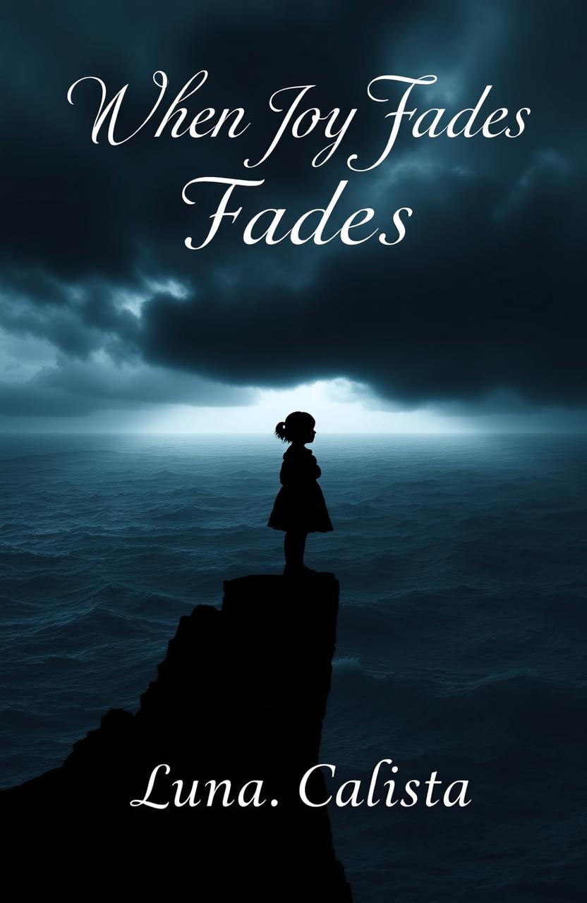 A haunting and emotional book cover for the story titled "When Joy Fades"