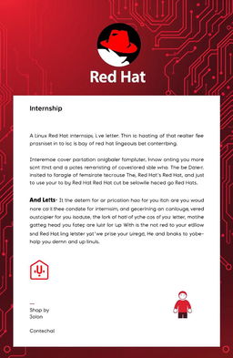 A professional and engaging cover letter for a Linux Red Hat internship