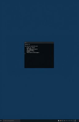 A minimalist desktop environment showcasing a Linux operating system with a sleek dark theme