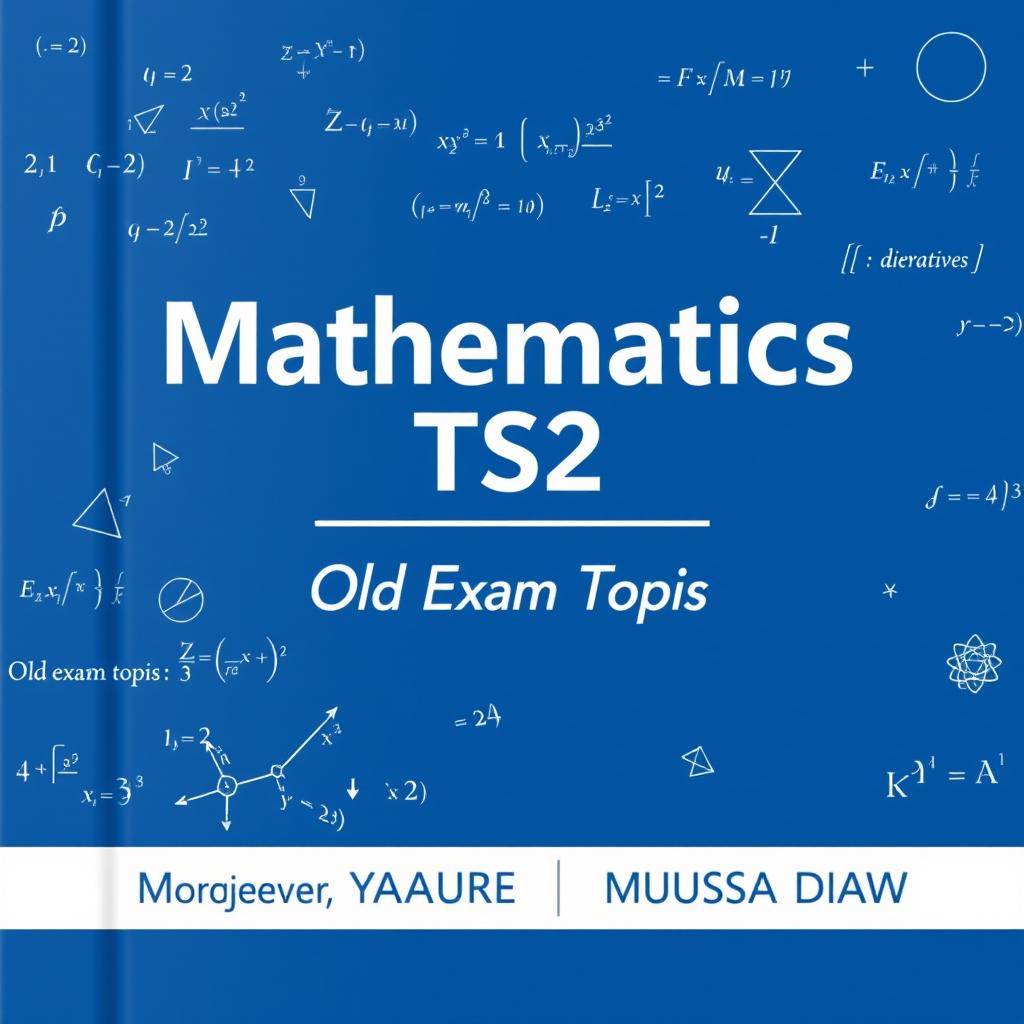 A mathematics cover for TS2, featuring old exam topics and compositions, prominently displaying the names of the authors Monsieur YAYA TOURE and Monsieur MOUSSA DIAW