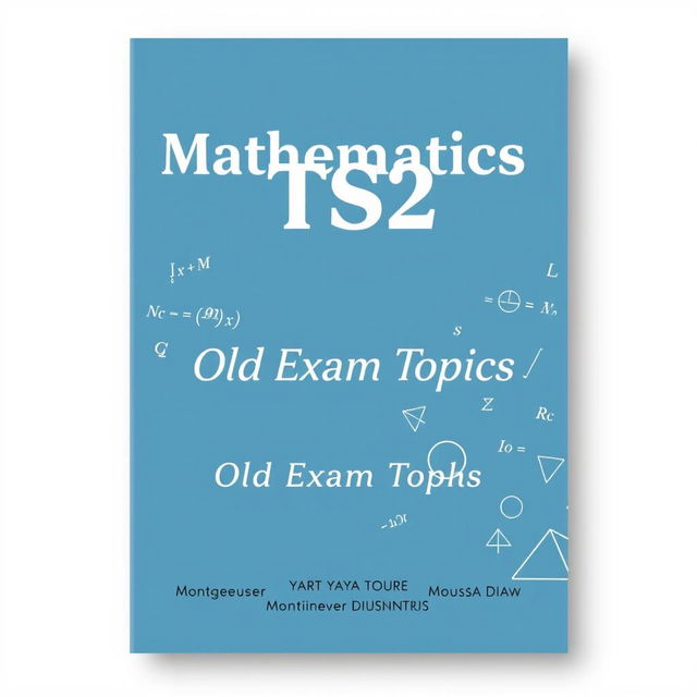 A mathematics cover for TS2, featuring old exam topics and compositions, prominently displaying the names of the authors Monsieur YAYA TOURE and Monsieur MOUSSA DIAW