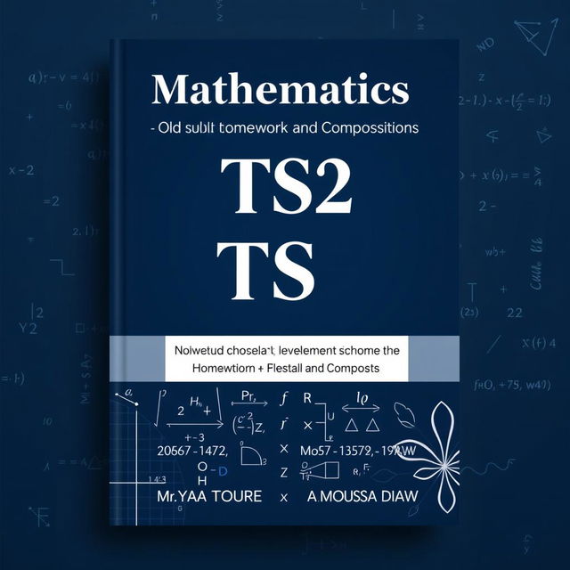 A cover design for TS2 Mathematics, focusing on old subjects of homework and compositions