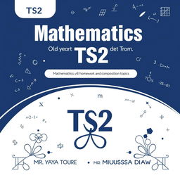 A cover design for TS2 Mathematics, focusing on old subjects of homework and compositions