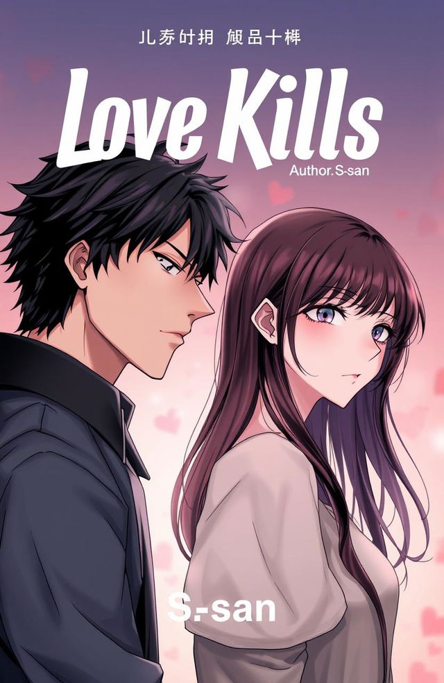 Professional manhwa cover for ‘Love Kills’, showcasing the male and female leads side by side, close yet not touching