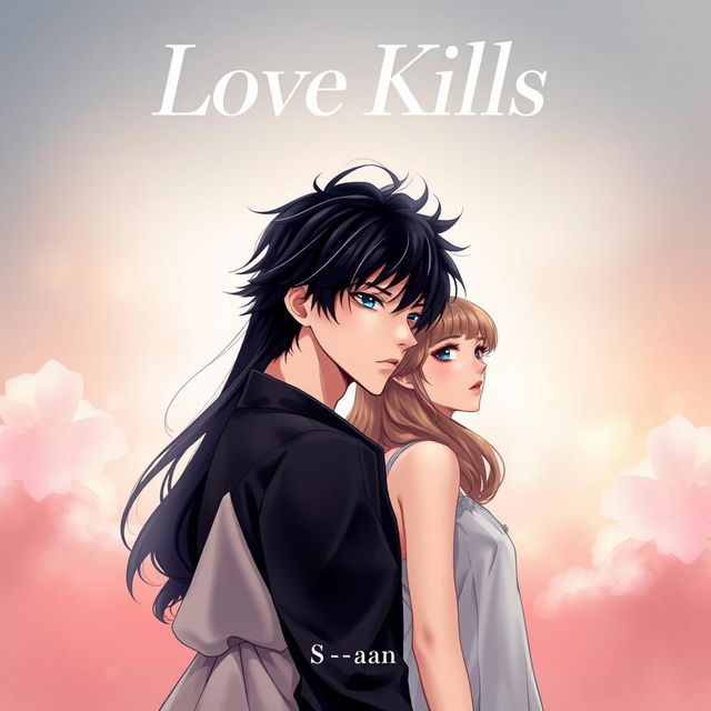 Professional manhwa cover for ‘Love Kills’, depicting the male and female leads standing side by side, close but not touching