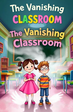 An enchanting cover for a children's book titled "The Vanishing Classroom"