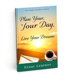 A visually appealing book cover for 'Plan Your Day, Live Your Dreams' by Great Learner