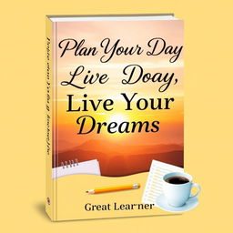 A visually appealing book cover for 'Plan Your Day, Live Your Dreams' by Great Learner