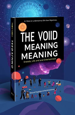 A conceptual book cover design for 'The Void of Meaning: Life and Entertainment'